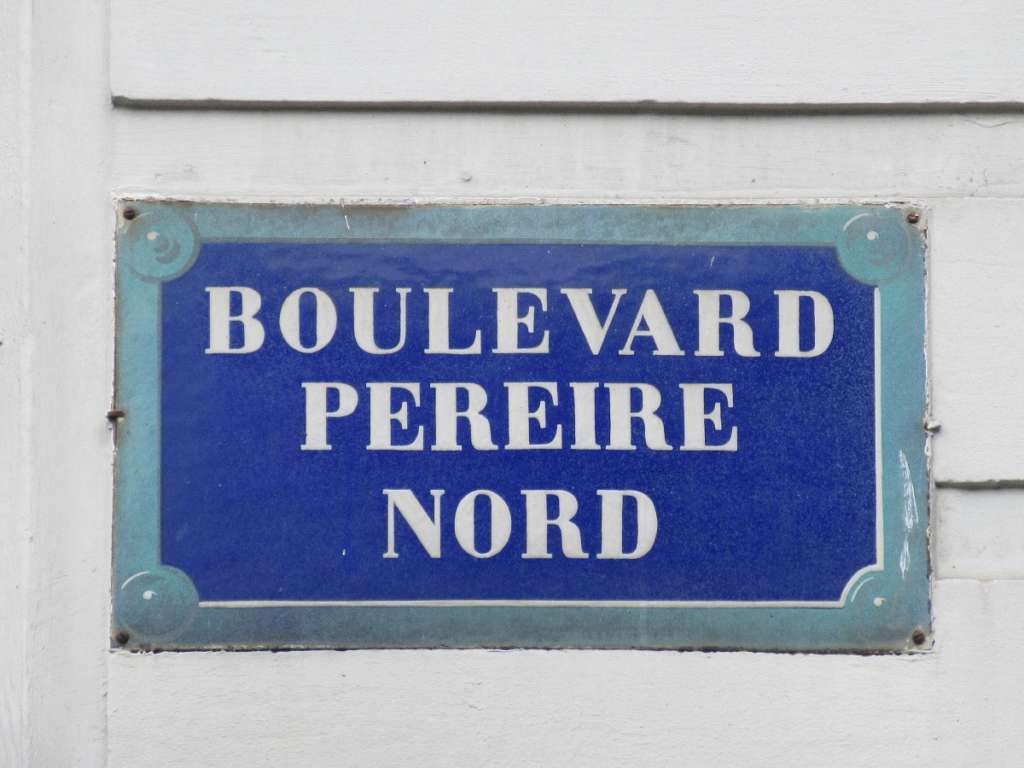 Plaque du Boulevard Pereire Nord